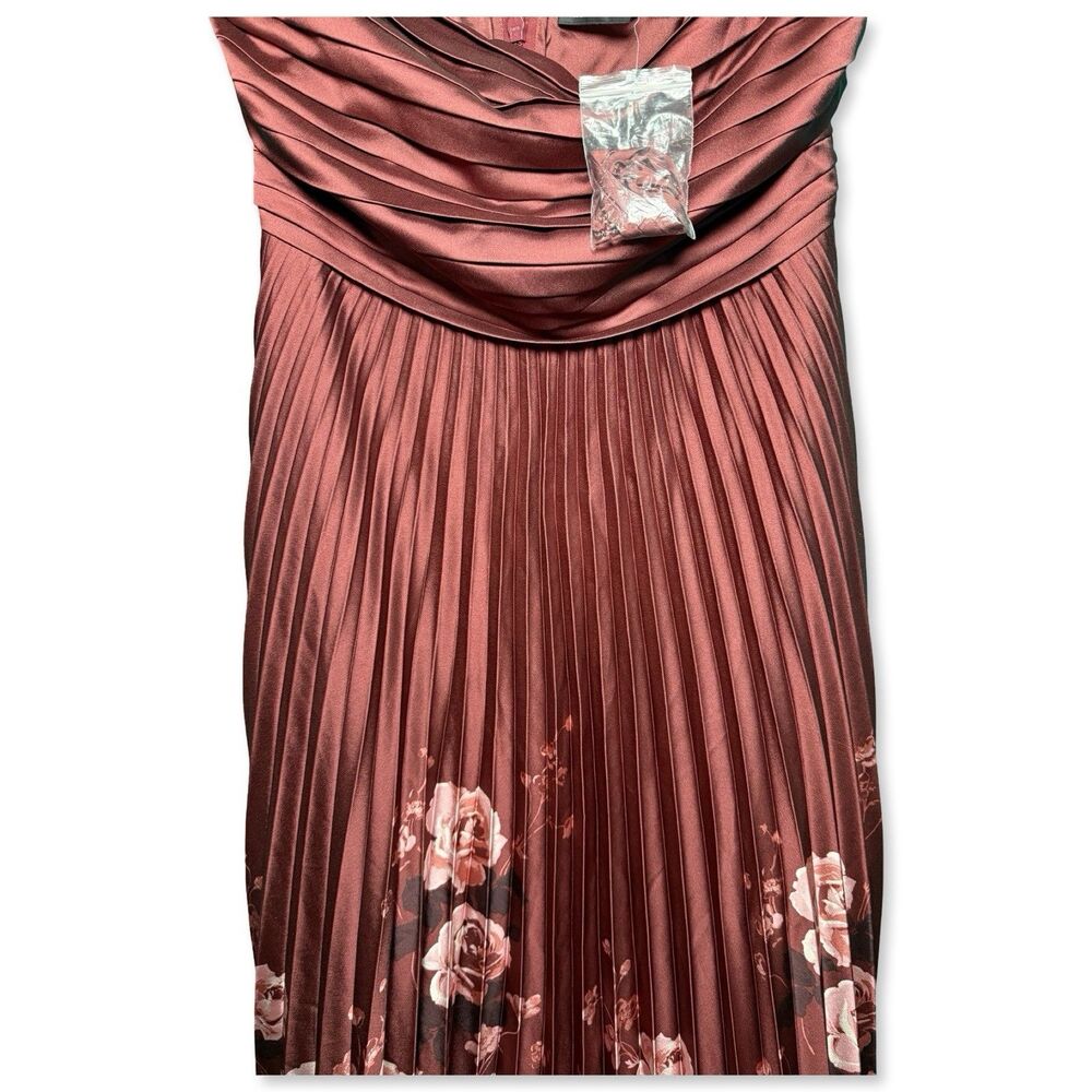 Abercrombie & Fitch Giselle Strapless Satin Maxi Dress | Size L | Rose Floral NW - Picture 6 of 12